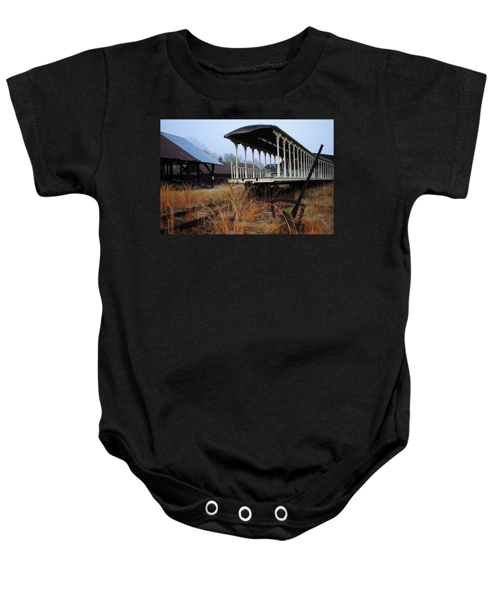 Old Rusty Railway Baby Onesie featuring the photograph The Lay Over by Jack Harries