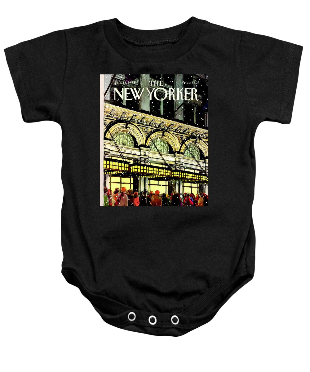 Urban Baby Onesie featuring the painting The New Yorker Cover - January 18th, 1988 by Roxie Munro