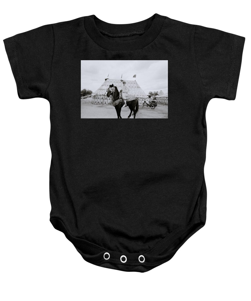Horse Baby Onesie featuring the photograph The Noble Man by Shaun Higson