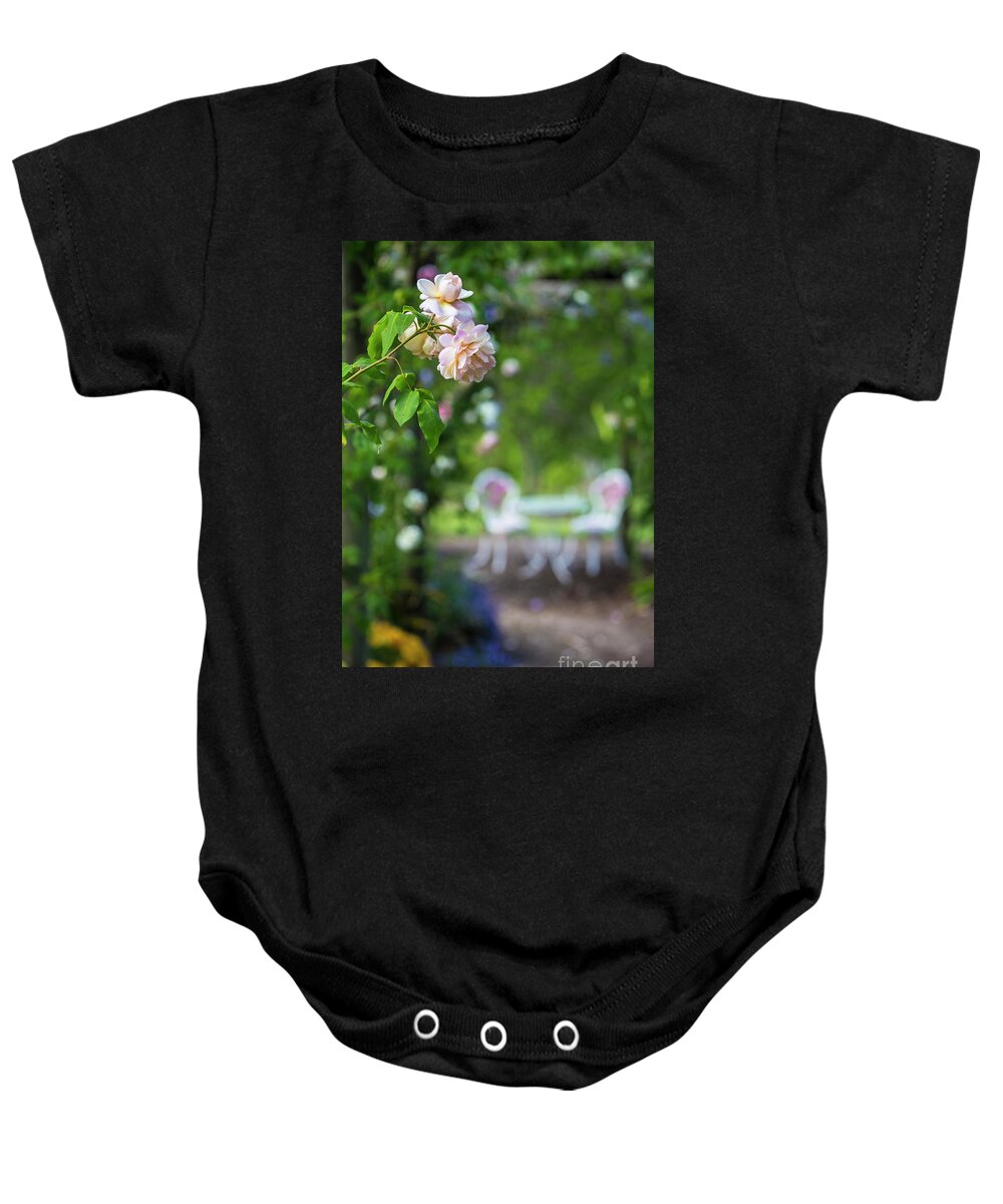 Pink Rose Baby Onesie featuring the photograph The pink rose by Sheila Smart Fine Art Photography
