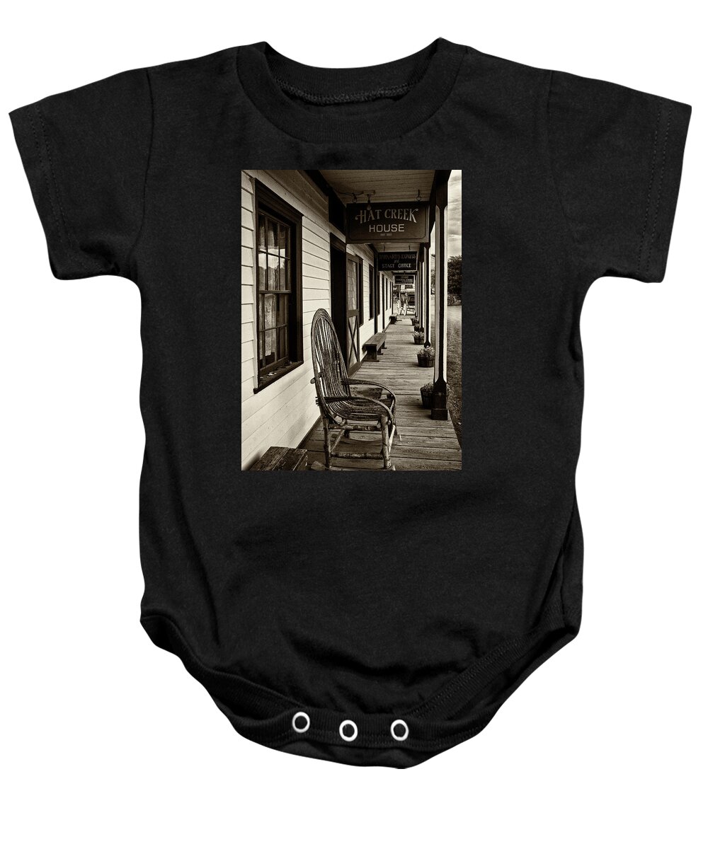 Porch Baby Onesie featuring the photograph The Porch - 365-202 by Inge Riis McDonald
