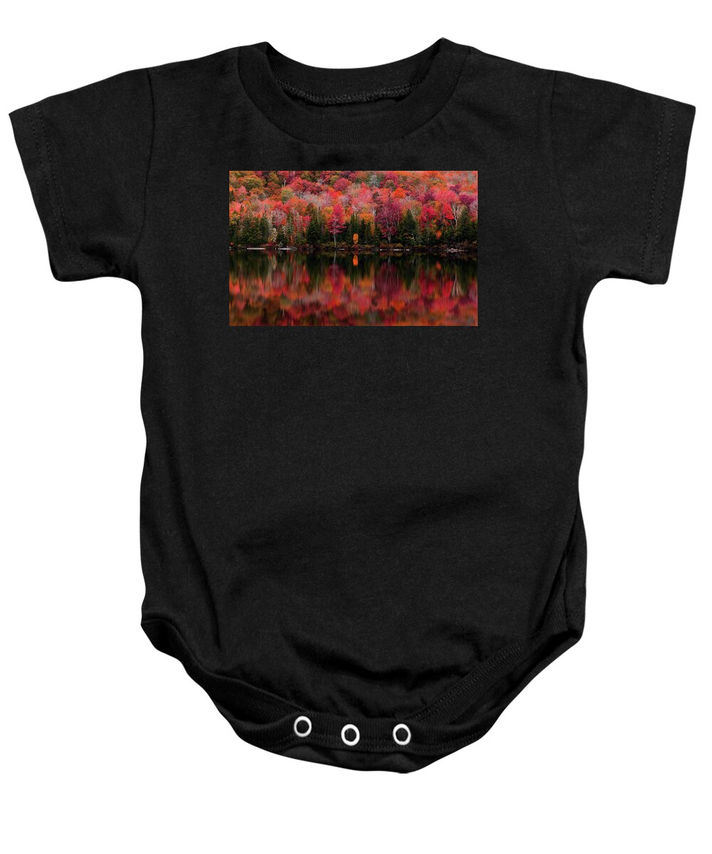 Fall Baby Onesie featuring the photograph The Reflection by Tim Kirchoff