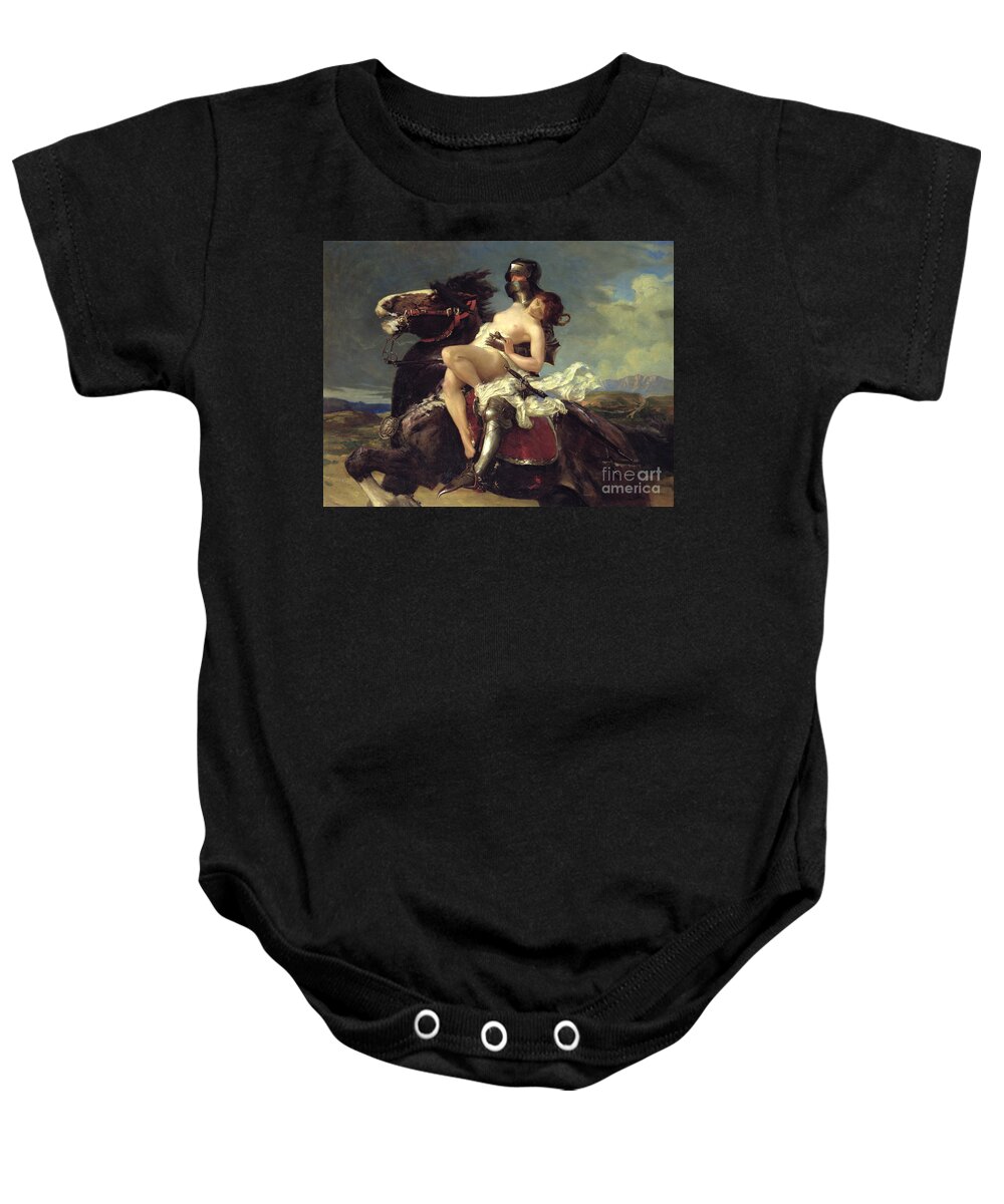 The Baby Onesie featuring the painting The Rescue by Vereker Monteith Hamilton