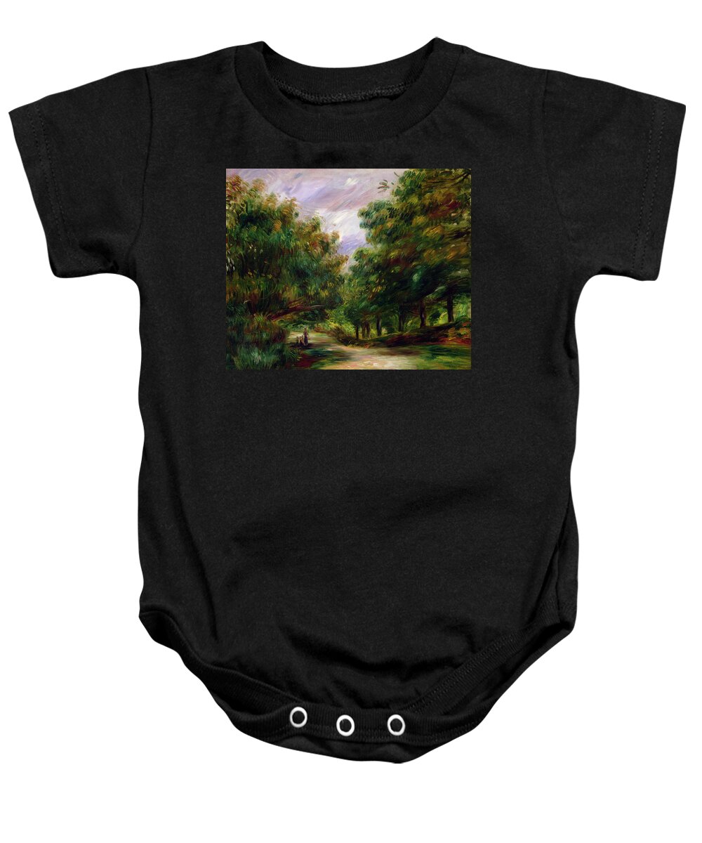 The Road Near Cagnes Baby Onesie featuring the painting The road near Cagnes by Pierre Auguste Renoir