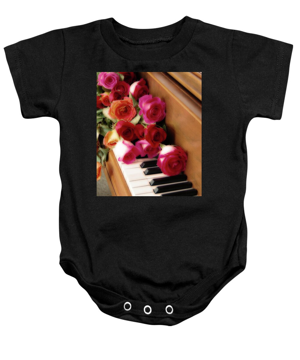  Baby Onesie featuring the photograph The Sound Of Roses by Priscilla Huber