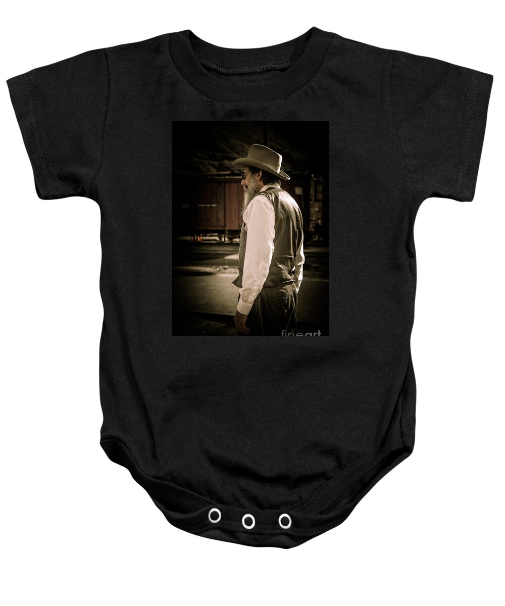 Station Master Baby Onesie featuring the photograph The Station Master by Lynn Sprowl