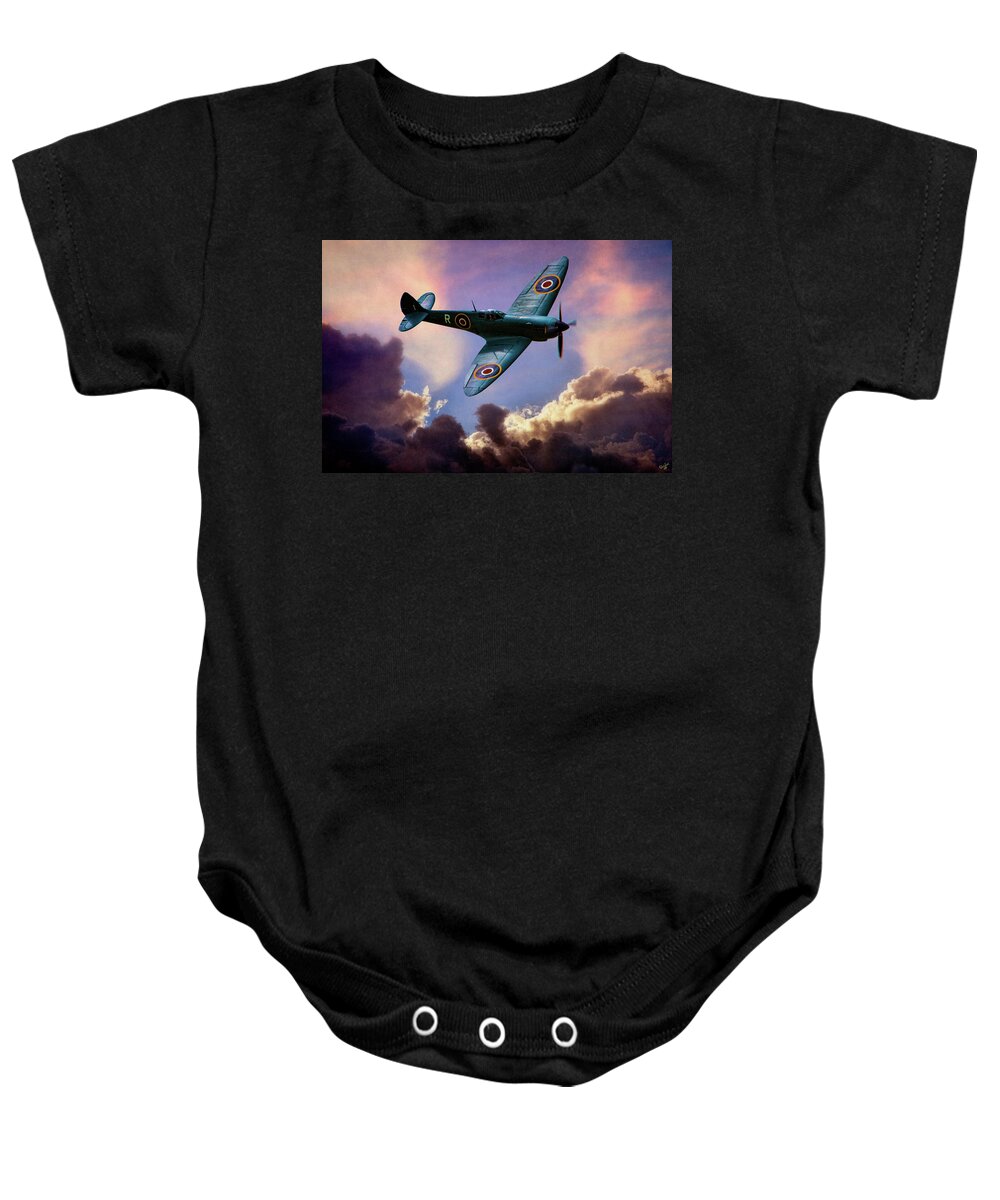 Aviation Baby Onesie featuring the photograph The Supermarine Spitfire by Chris Lord