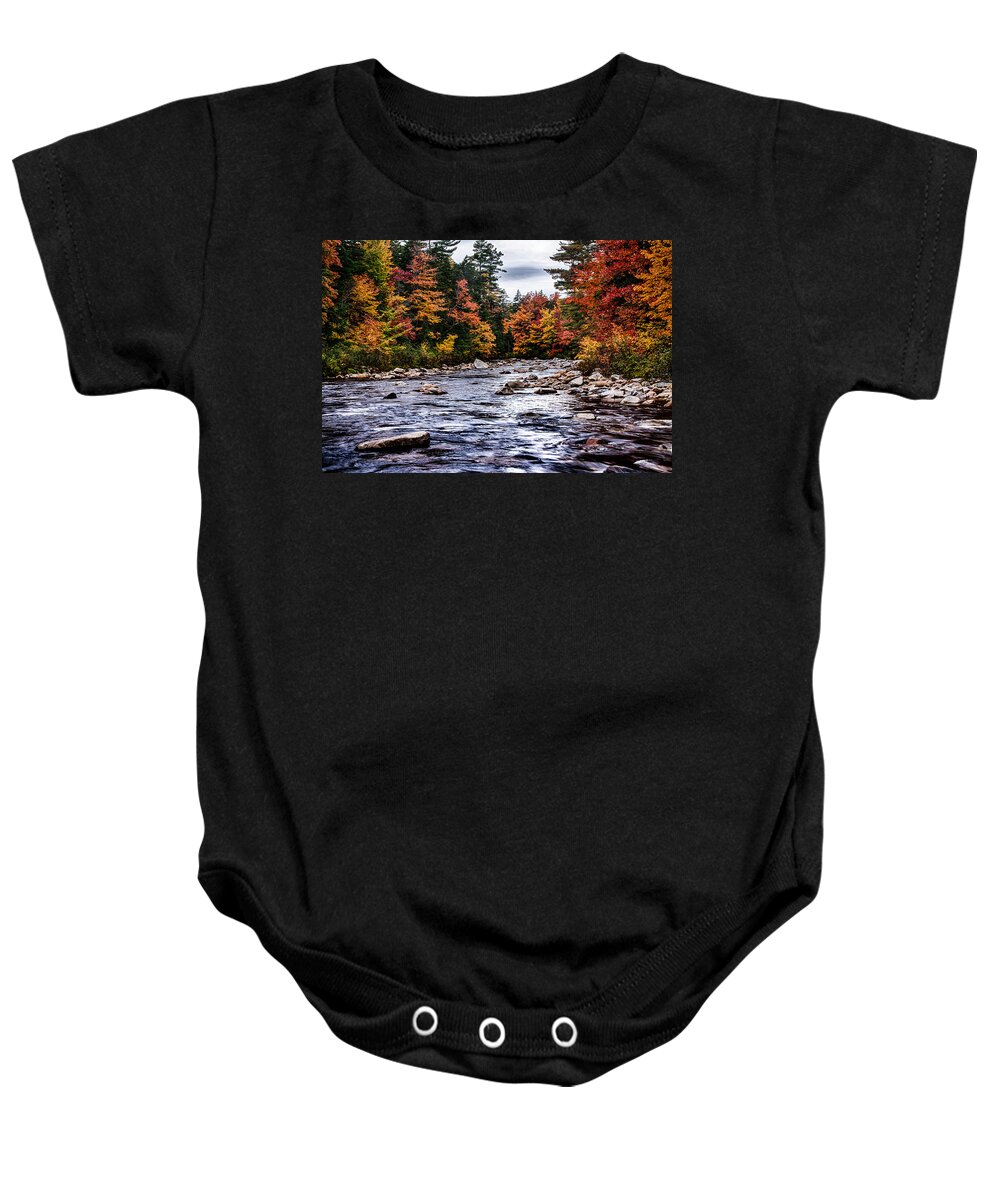 #jefffolger #vistaphotography Baby Onesie featuring the photograph The Swiftriver through the fall colors by Jeff Folger