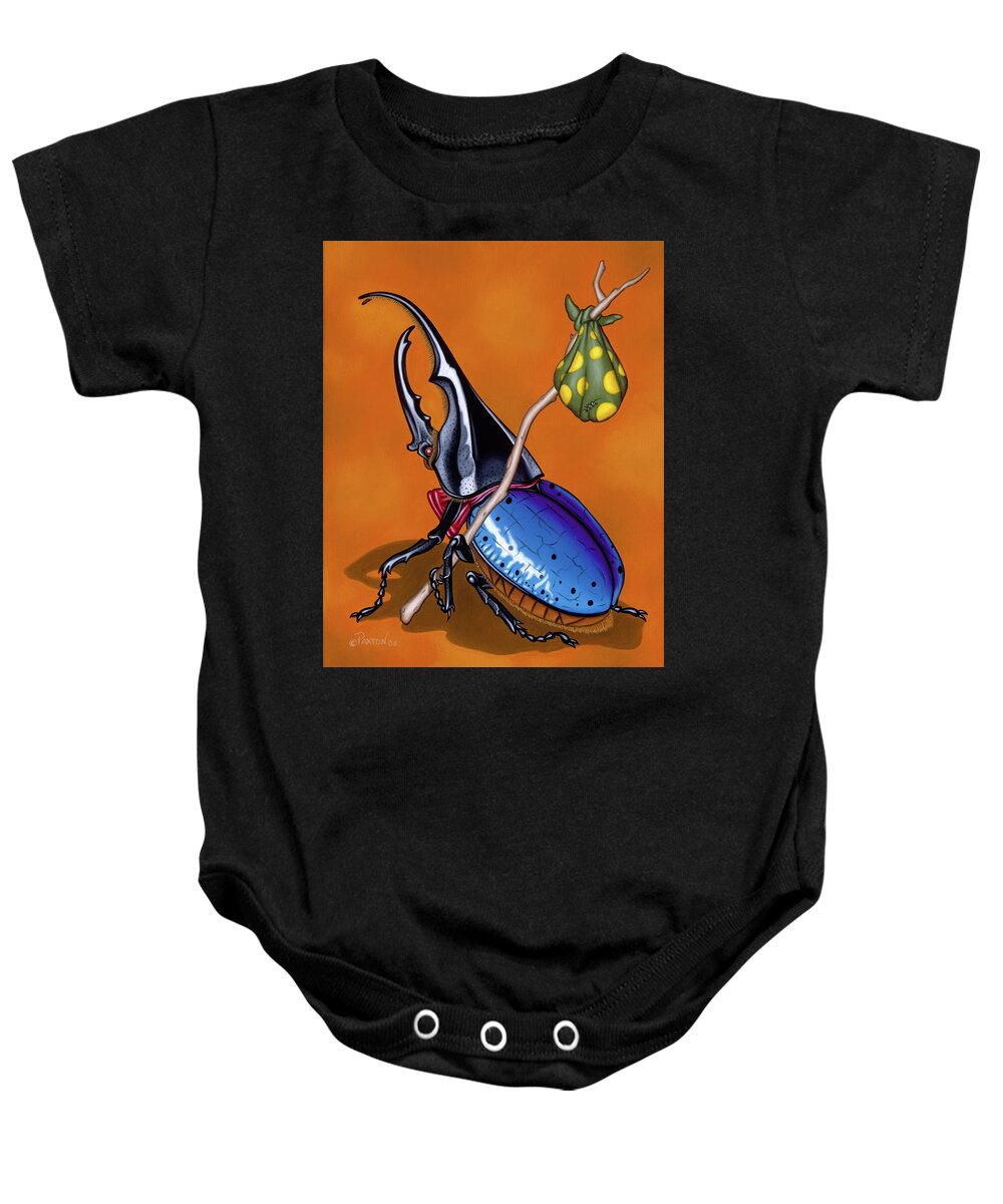 Insect Baby Onesie featuring the painting The Traveler by Paxton Mobley