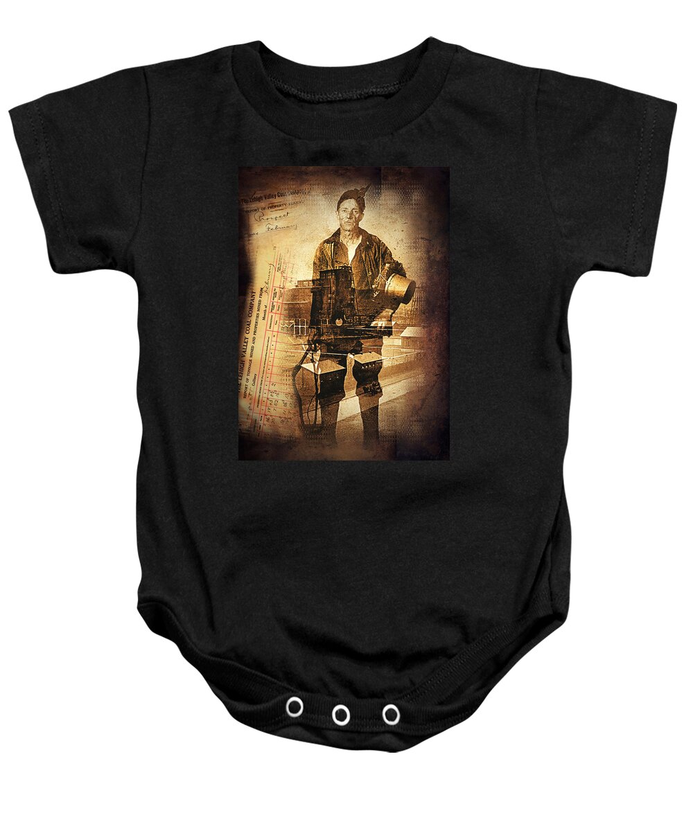 Wyoming Valley Baby Onesie featuring the mixed media The Valley On My Mind.. by Arthur Miller