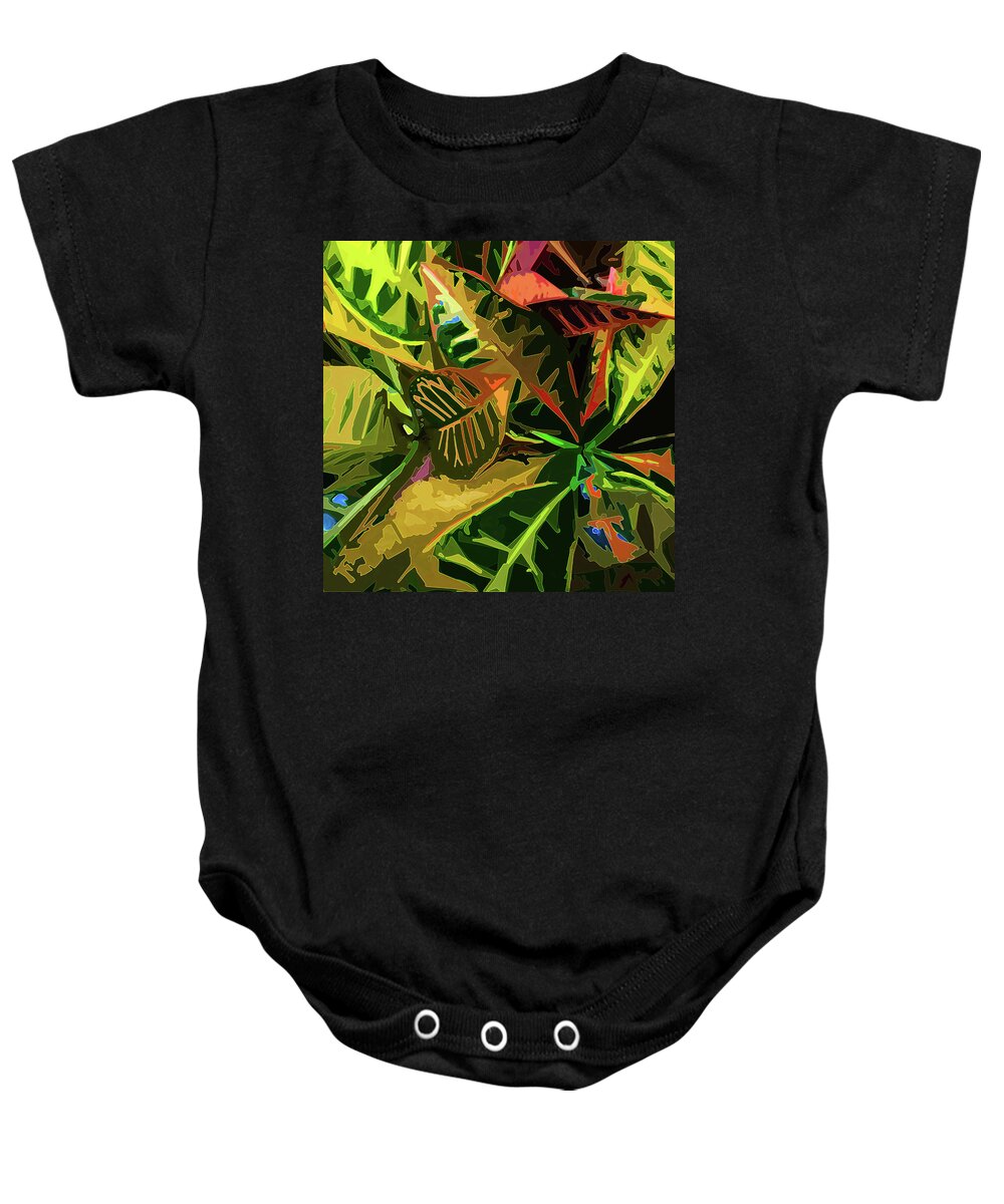 Foliage Baby Onesie featuring the digital art Tropicale by Gina Harrison
