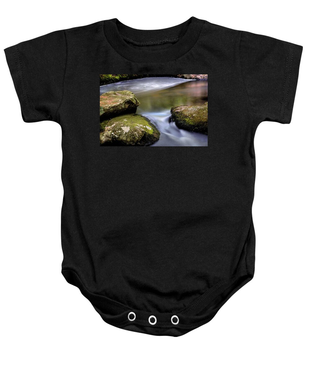 Gulf Road Waterfalls. Chesterfield New Hampshire Baby Onesie featuring the photograph Tucker Falls Rocks by Tom Singleton