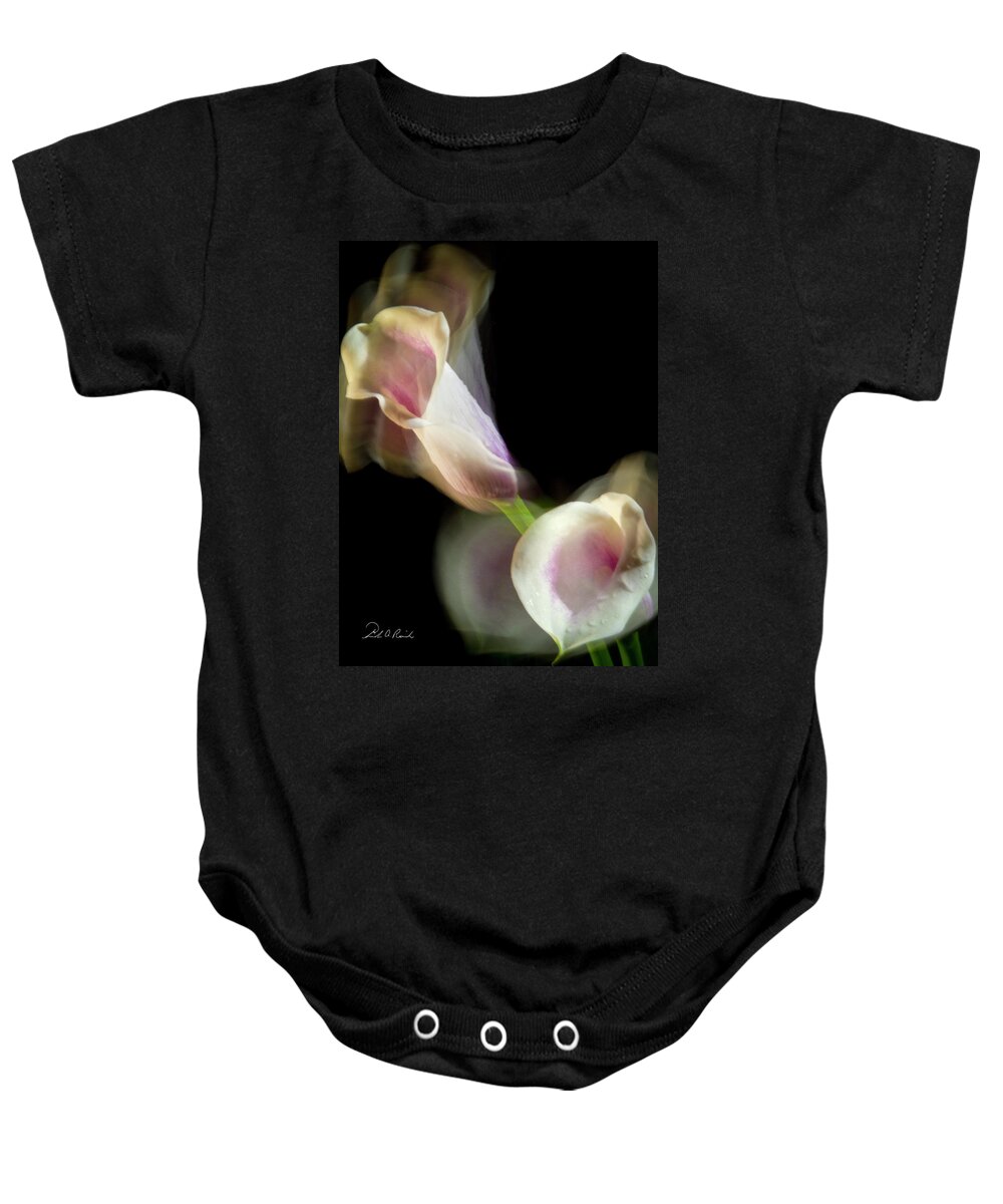 Color Baby Onesie featuring the photograph Twisting Cala Lily One by Frederic A Reinecke