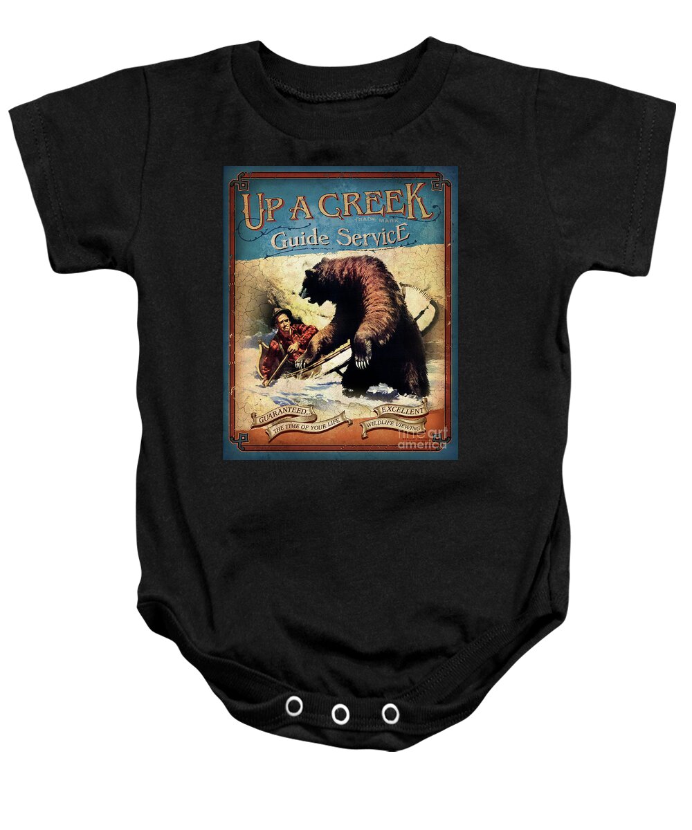 Jq Licensing Baby Onesie featuring the painting Up A Creek 2 by JQ Licensing