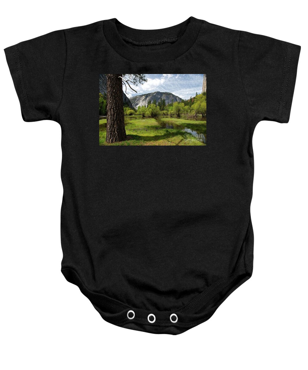 Meadow Baby Onesie featuring the photograph Upper Meadow Mirror Lake by David Arment