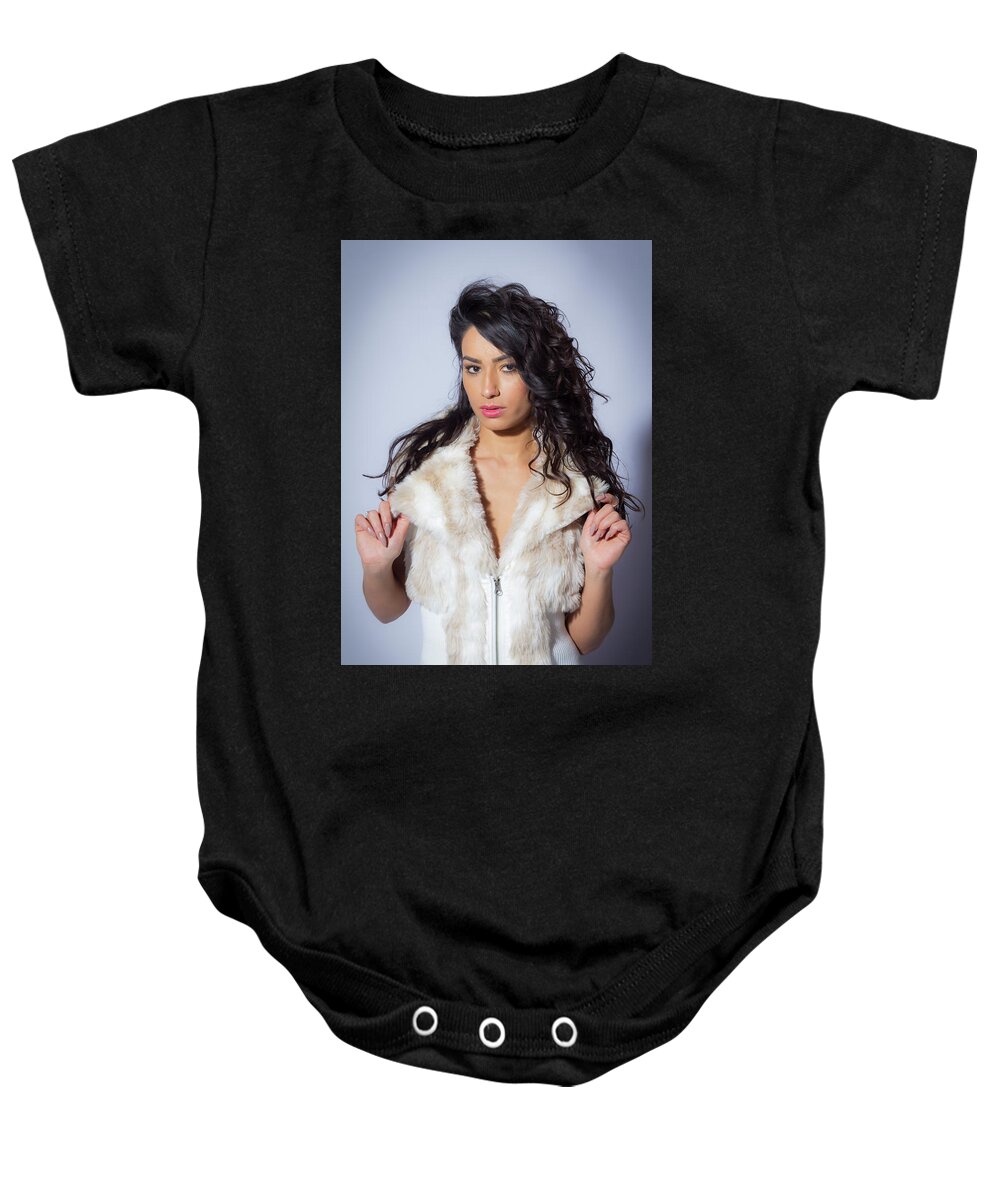 Implied Nude Baby Onesie featuring the photograph Val by La Bella Vita Boudoir