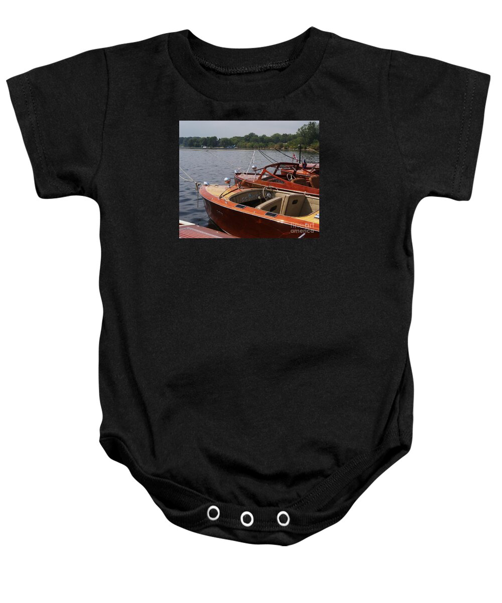 Boats Baby Onesie featuring the photograph Vintage Row by Neil Zimmerman