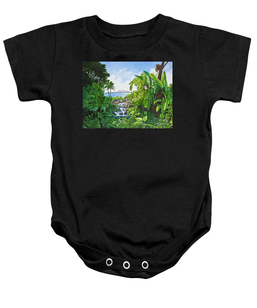 Paradise Baby Onesie featuring the painting Visions of Paradise IX by Michael Frank