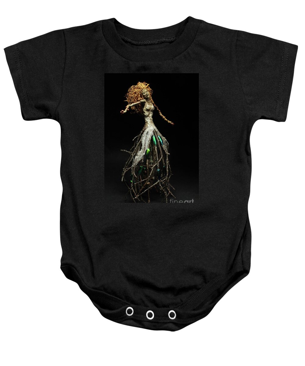 Woman Baby Onesie featuring the mixed media Vivacious by Adam Long