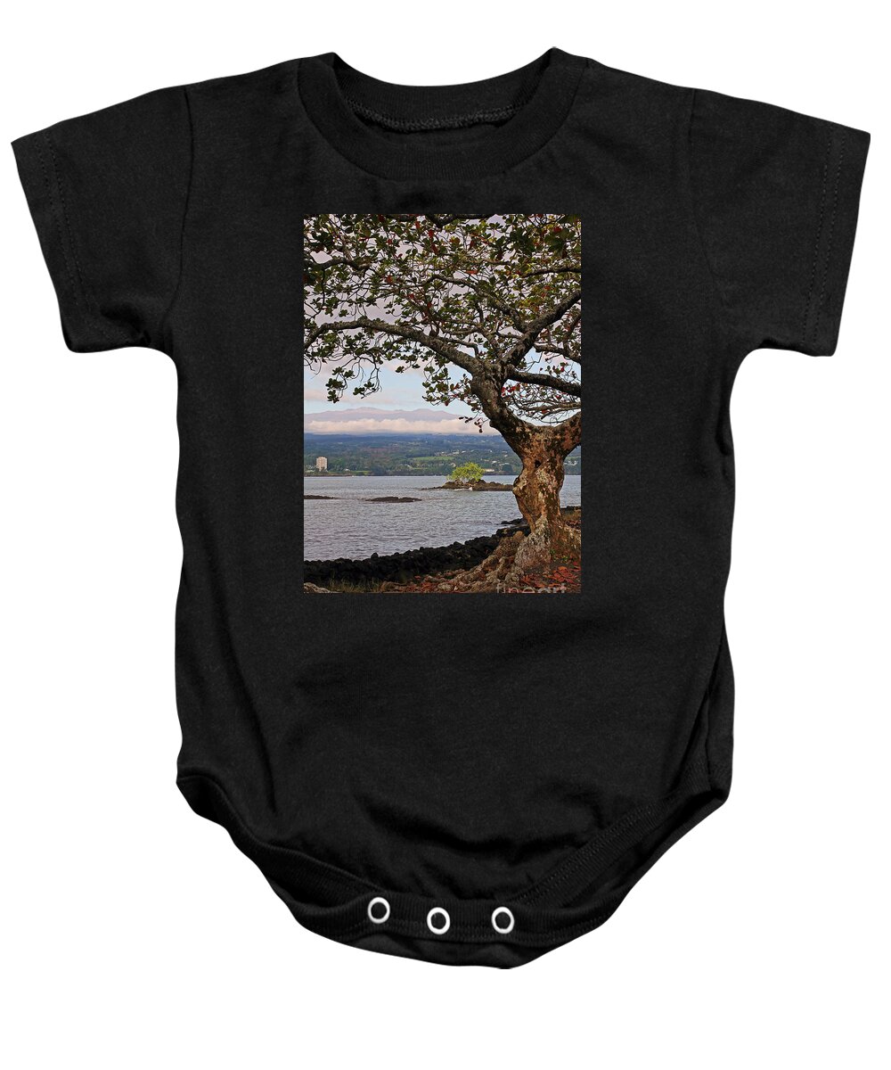 Inactive Baby Onesie featuring the photograph Volcano Through the Tree by Jennifer Robin