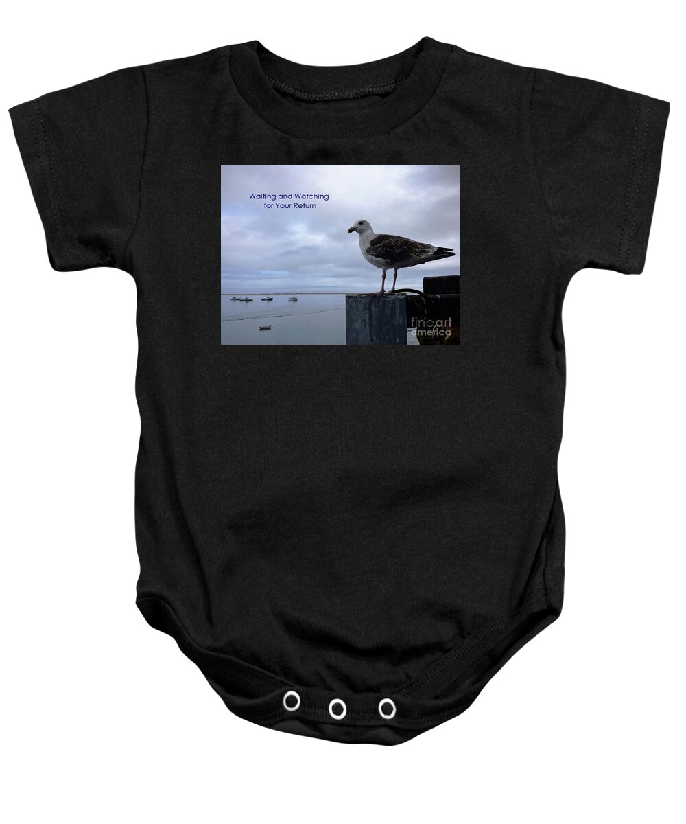Greeting Card Baby Onesie featuring the photograph Waiting and Watching Card by Sharon Williams Eng