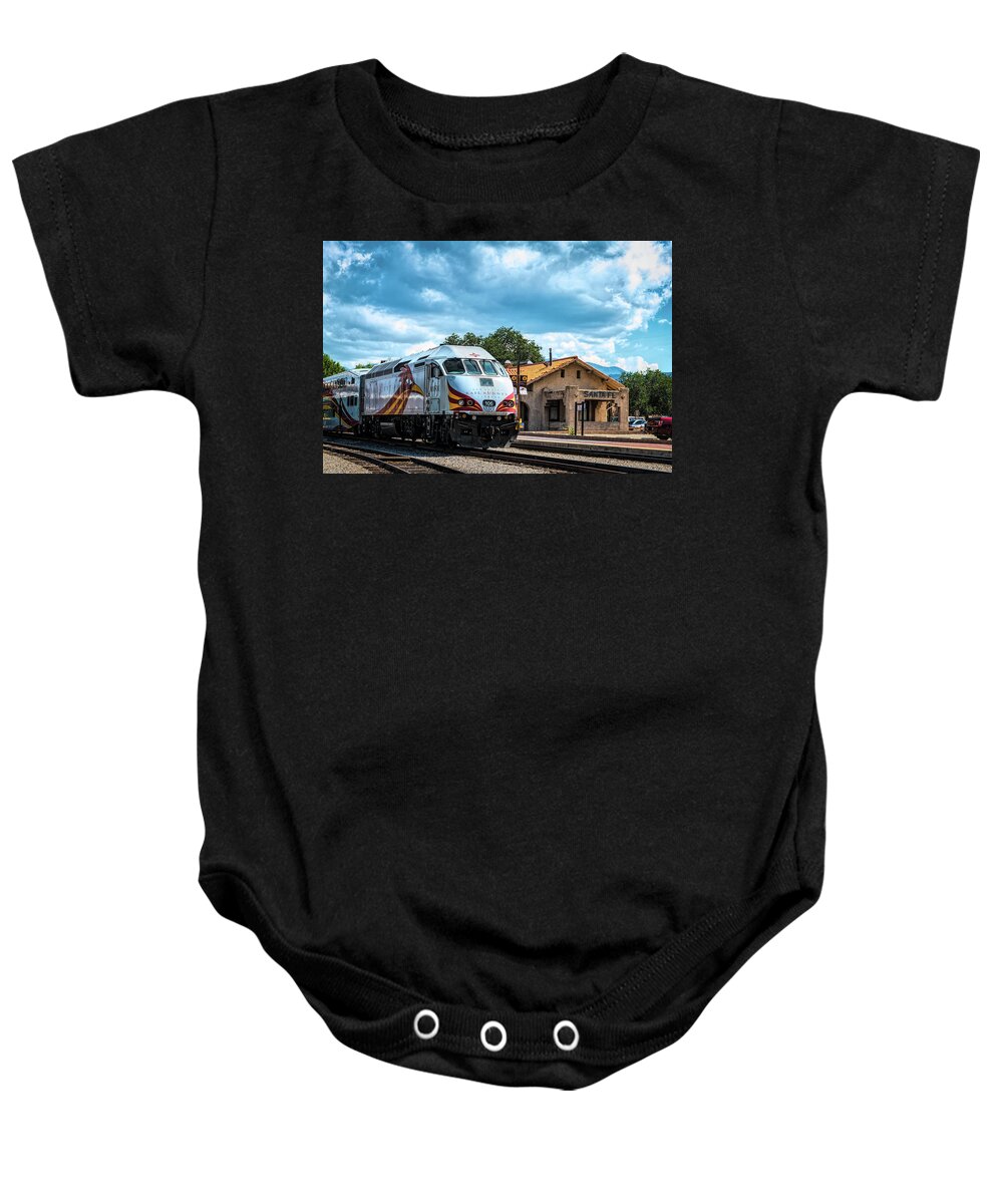 Depot Baby Onesie featuring the photograph Waiting at the Station by Paul LeSage