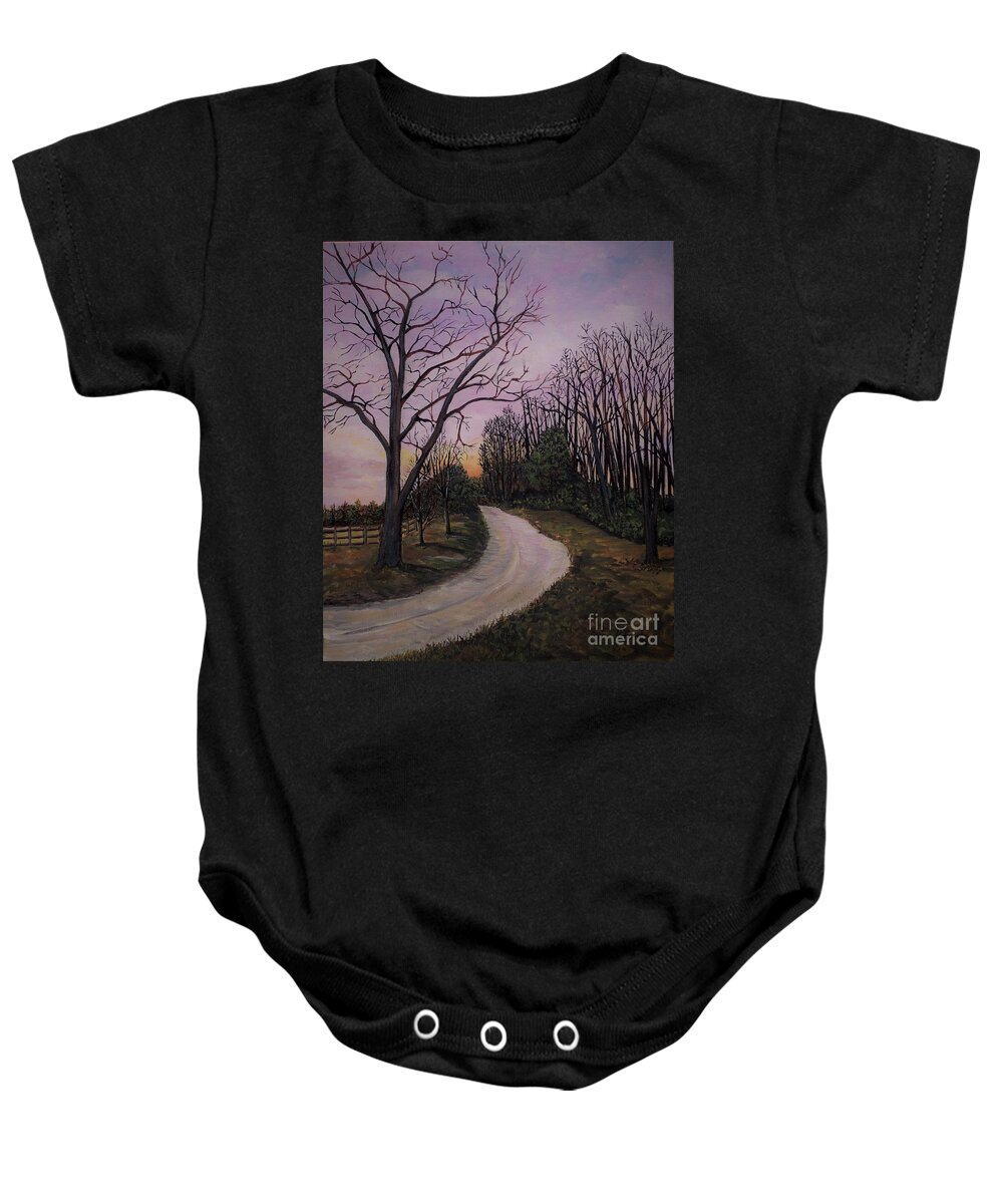 Countryside Baby Onesie featuring the painting Wakema Country Walk by Reb Frost