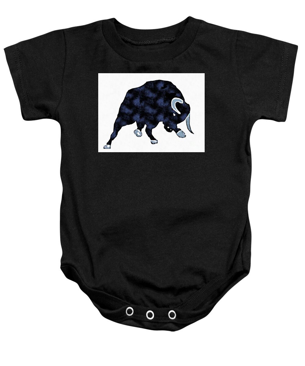 Painting Baby Onesie featuring the painting Wall Street Bull Market Series 1 by Edward Fielding