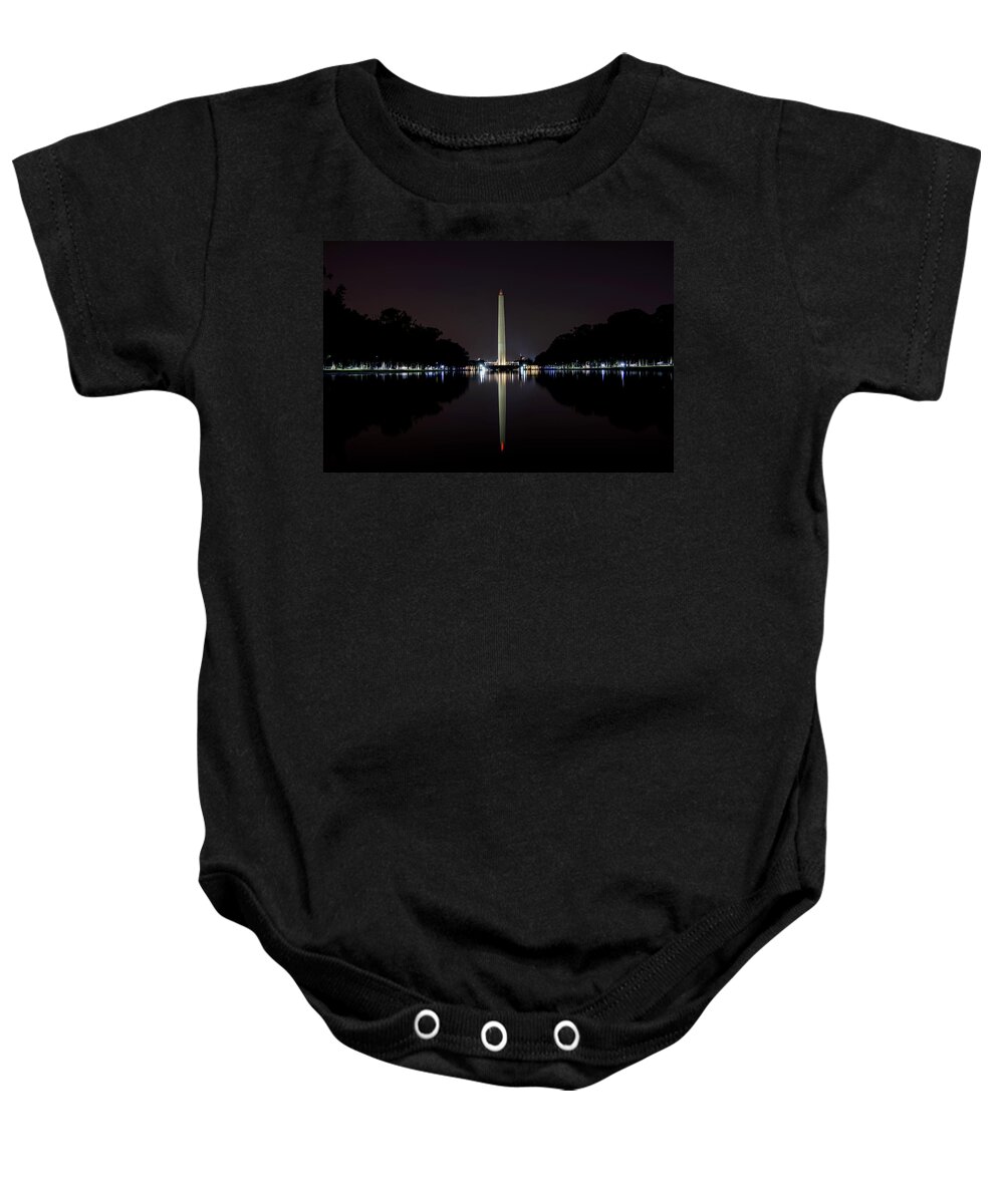 Night Baby Onesie featuring the photograph Washington Reflection by Greg and Chrystal Mimbs
