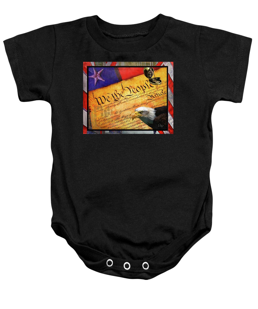 'we The People' Baby Onesie featuring the digital art We the People by Sandra Schiffner