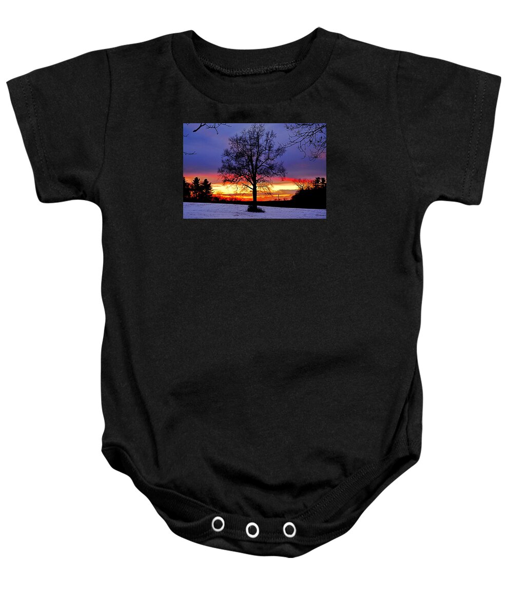 Sunset Baby Onesie featuring the photograph West by Dani McEvoy