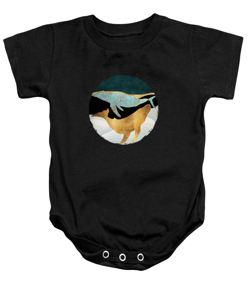  Baby Onesie featuring the digital art Whale Song by Spacefrog Designs