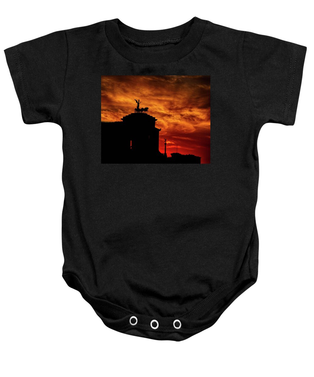 Rome Baby Onesie featuring the photograph While Rome Burns by Rob Davies