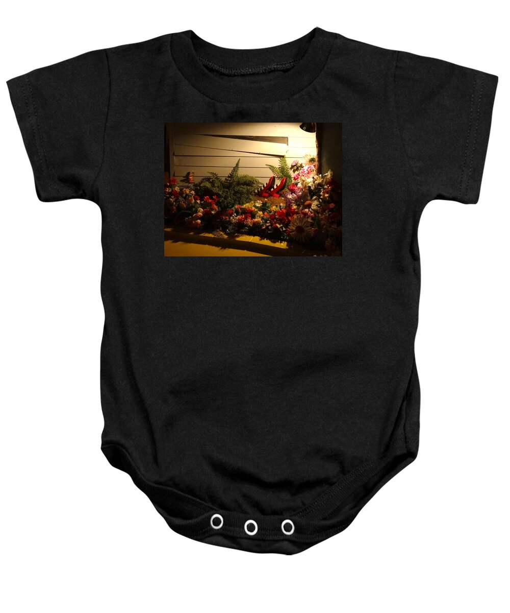 Wicked Witch Baby Onesie featuring the photograph Wicked Witch of The East's feet by Keith Stokes