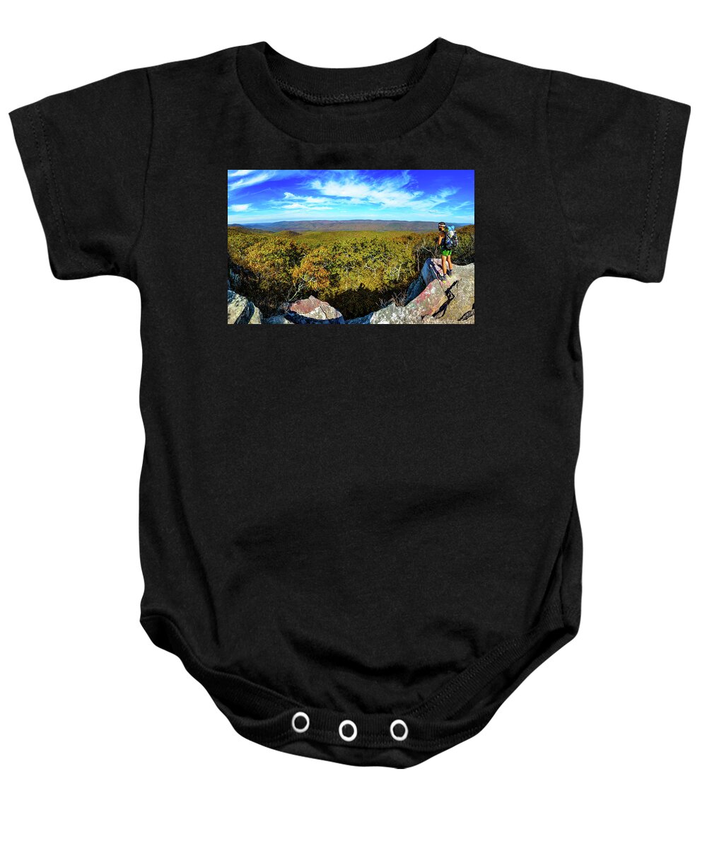 Landscape Baby Onesie featuring the photograph Wind Rock Panorama by Joe Shrader