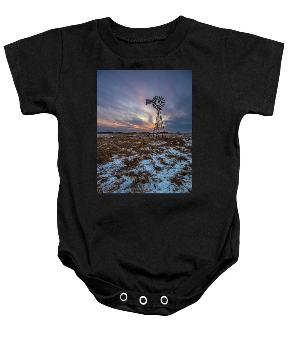 Windmill Baby Onesie featuring the photograph WindChill by Aaron J Groen