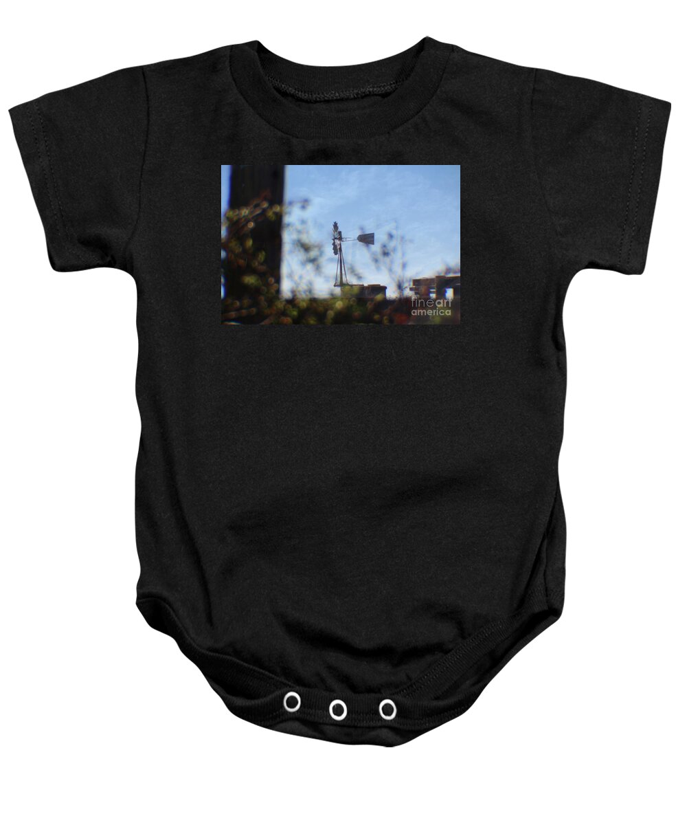 Windmill Baby Onesie featuring the photograph Windmill Country Landscape by Ella Kaye Dickey