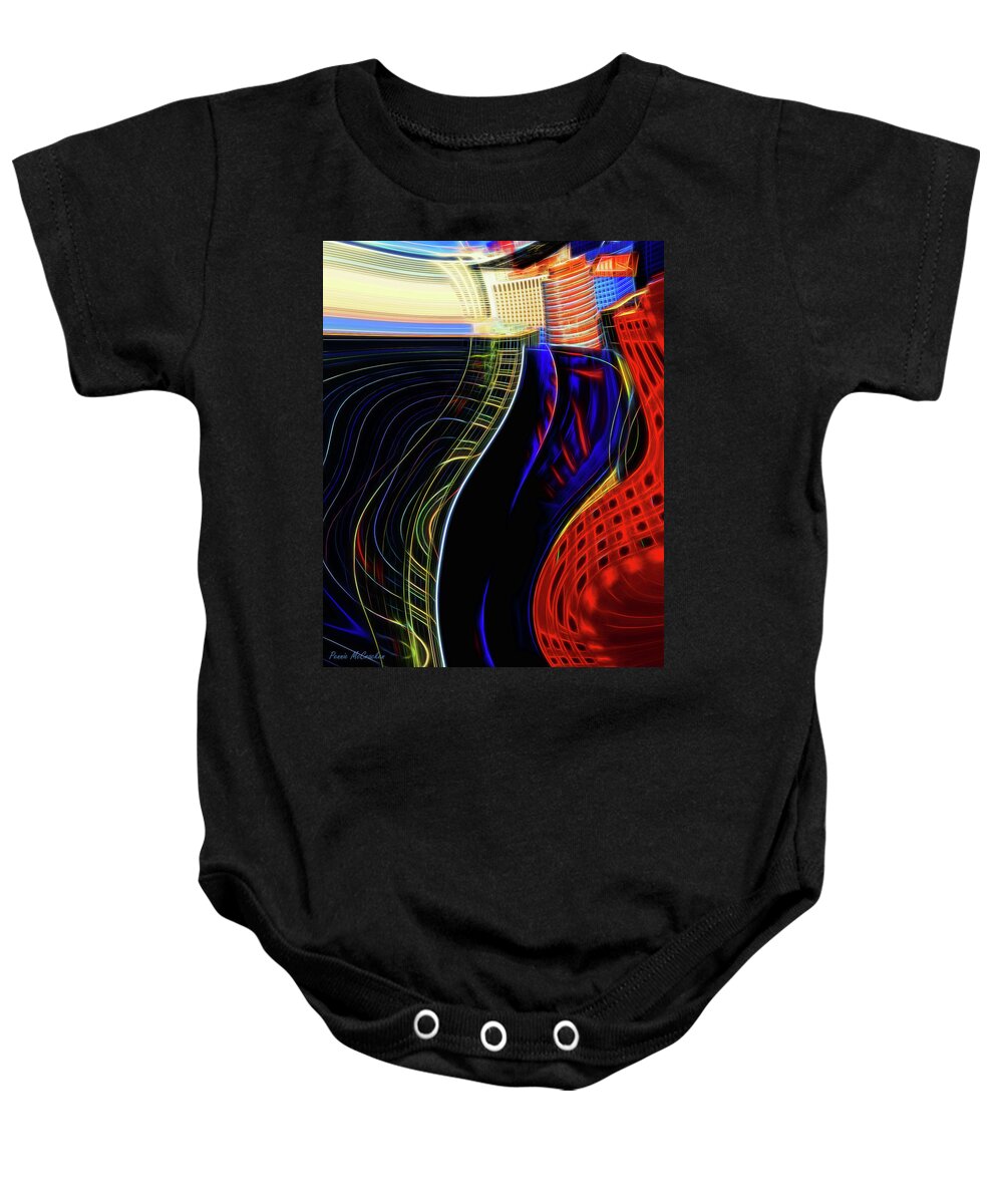 Monitor Baby Onesie featuring the mixed media Wireless Wave by Pennie McCracken