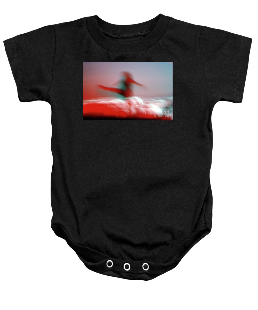 Female Baby Onesie featuring the photograph Woman Dancing in Flying Stance by Wernher Krutein