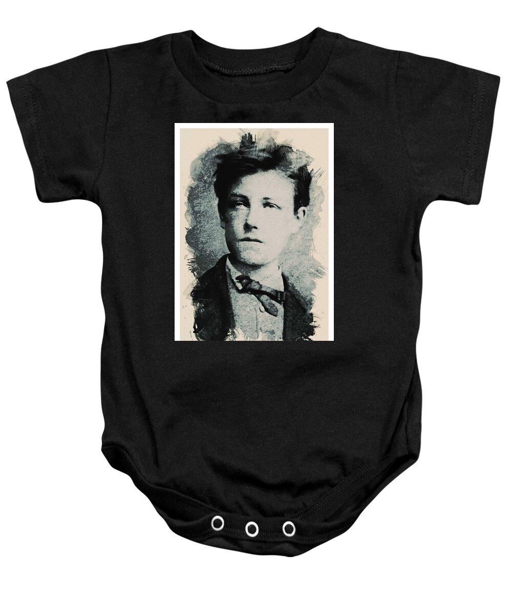 Man Baby Onesie featuring the painting Young Faces from the past Series by Adam Asar, No 80 by Celestial Images