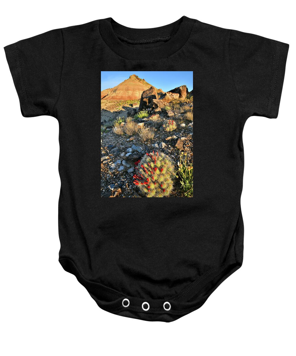 Ruby Mountain Baby Onesie featuring the photograph Cacti Bloom on Ruby Mountain #1 by Ray Mathis