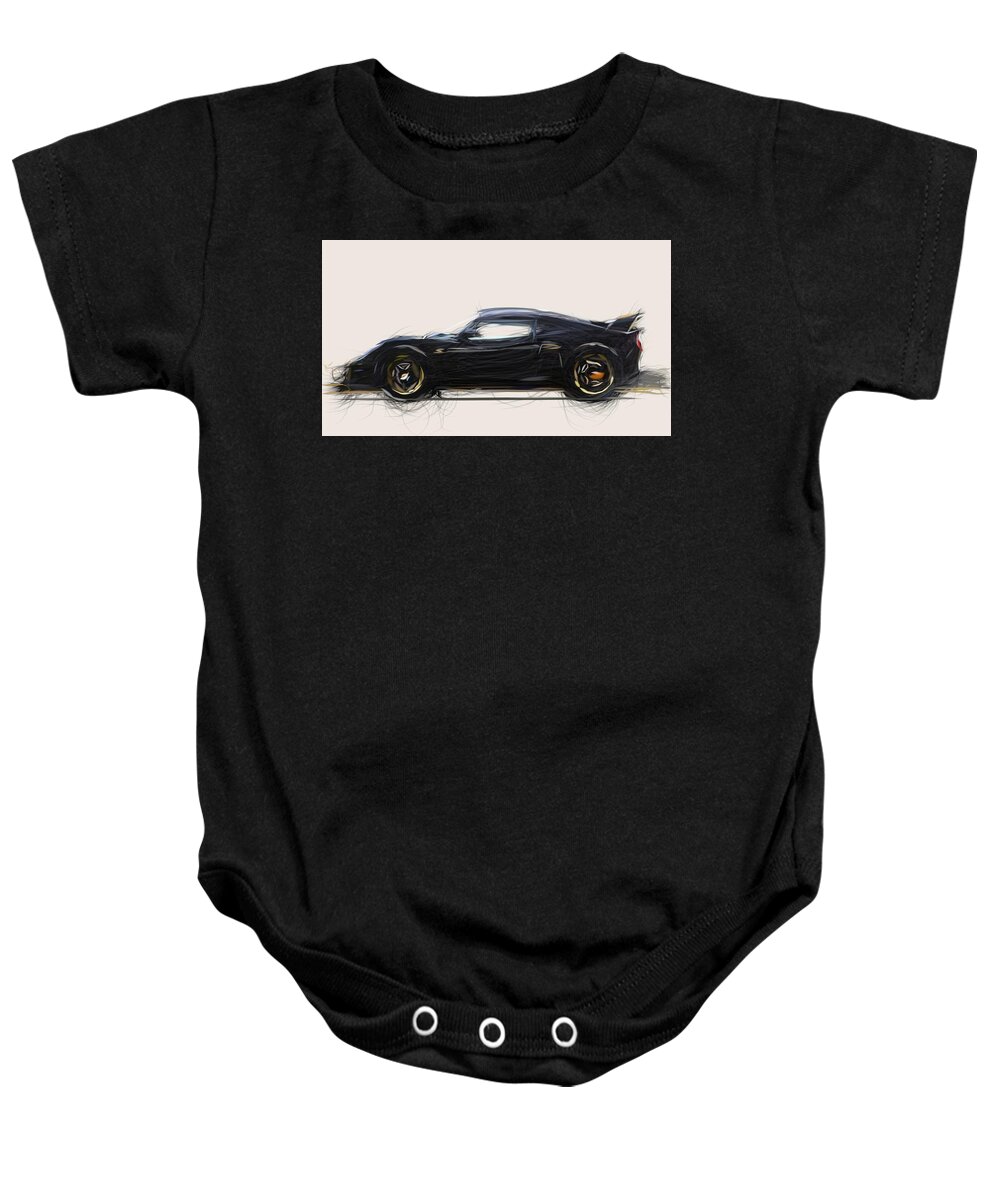 Lotus Baby Onesie featuring the digital art Lotus Exige S Type 72 Draw #1 by CarsToon Concept