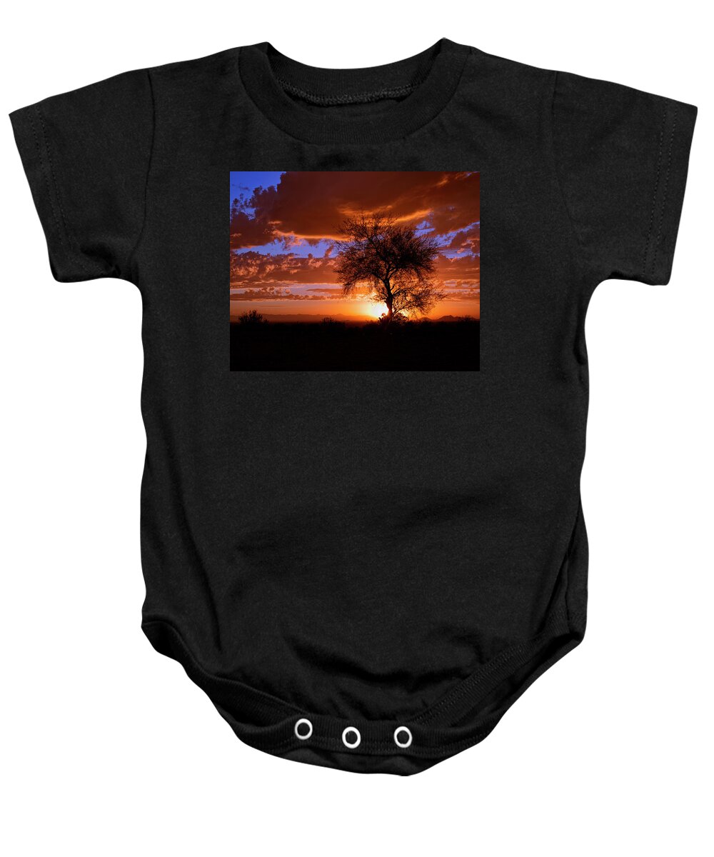 Arizona Baby Onesie featuring the photograph Mesquite Sunset #2 by American Landscapes
