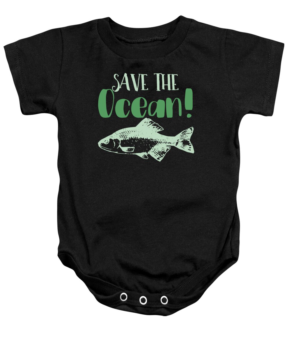 Search For Dentists In Your Area Baby Onesie featuring the digital art Save The Ocean White #2 by Lin Watchorn