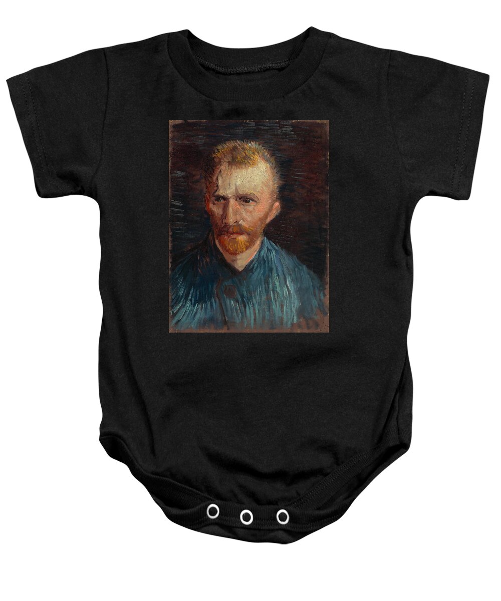 Oil On Canvas Baby Onesie featuring the painting Self-Portrait. #1 by Vincent van Gogh -1853-1890-