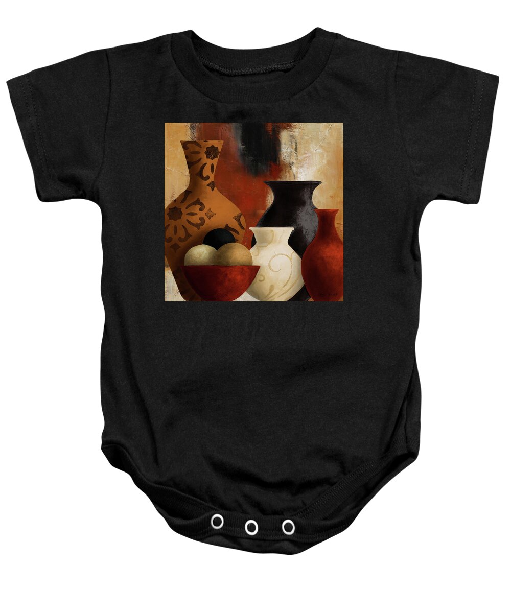 Vessels Baby Onesie featuring the painting Spiced Vessels II #1 by Lanie Loreth