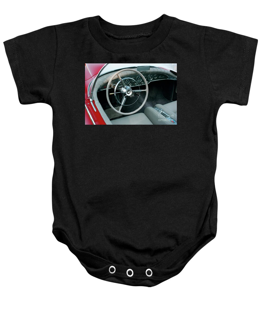 Vintage Baby Onesie featuring the photograph 1950s Custom Car Dashboard by Lucie Collins