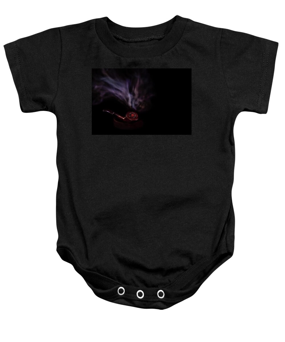 Aroma Baby Onesie featuring the photograph A Pipe by Bill Chizek
