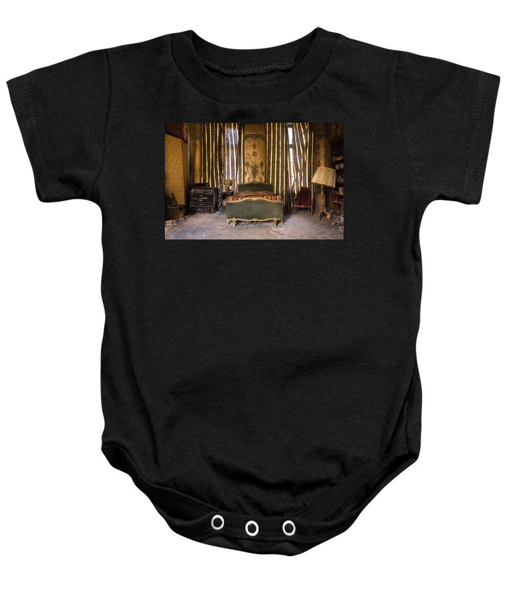 Abandoned Baby Onesie featuring the photograph Abandoned Bedroom by Roman Robroek