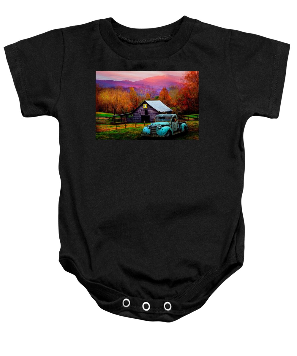 1938 Baby Onesie featuring the photograph All American Chevy by Debra and Dave Vanderlaan
